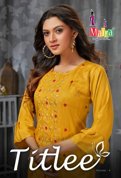 Titlee vol 4 By Maher Creation Fancy Embroidery Kurtis